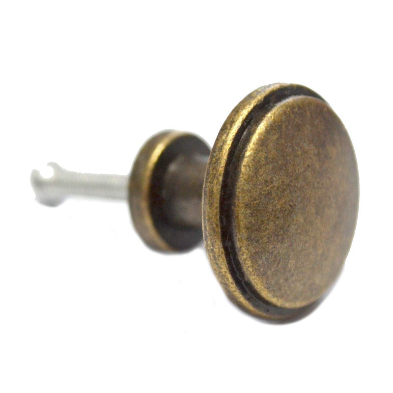 MYS 8 Pcs Round Bronze Knobs Antique Drawer Handles Vintage Decorative Floral Pulls Single Hole for Cabinet Cupboard Dresser Wooden Case Jewelry Box Chest (Dia:1", Height:7/8") - Image 2